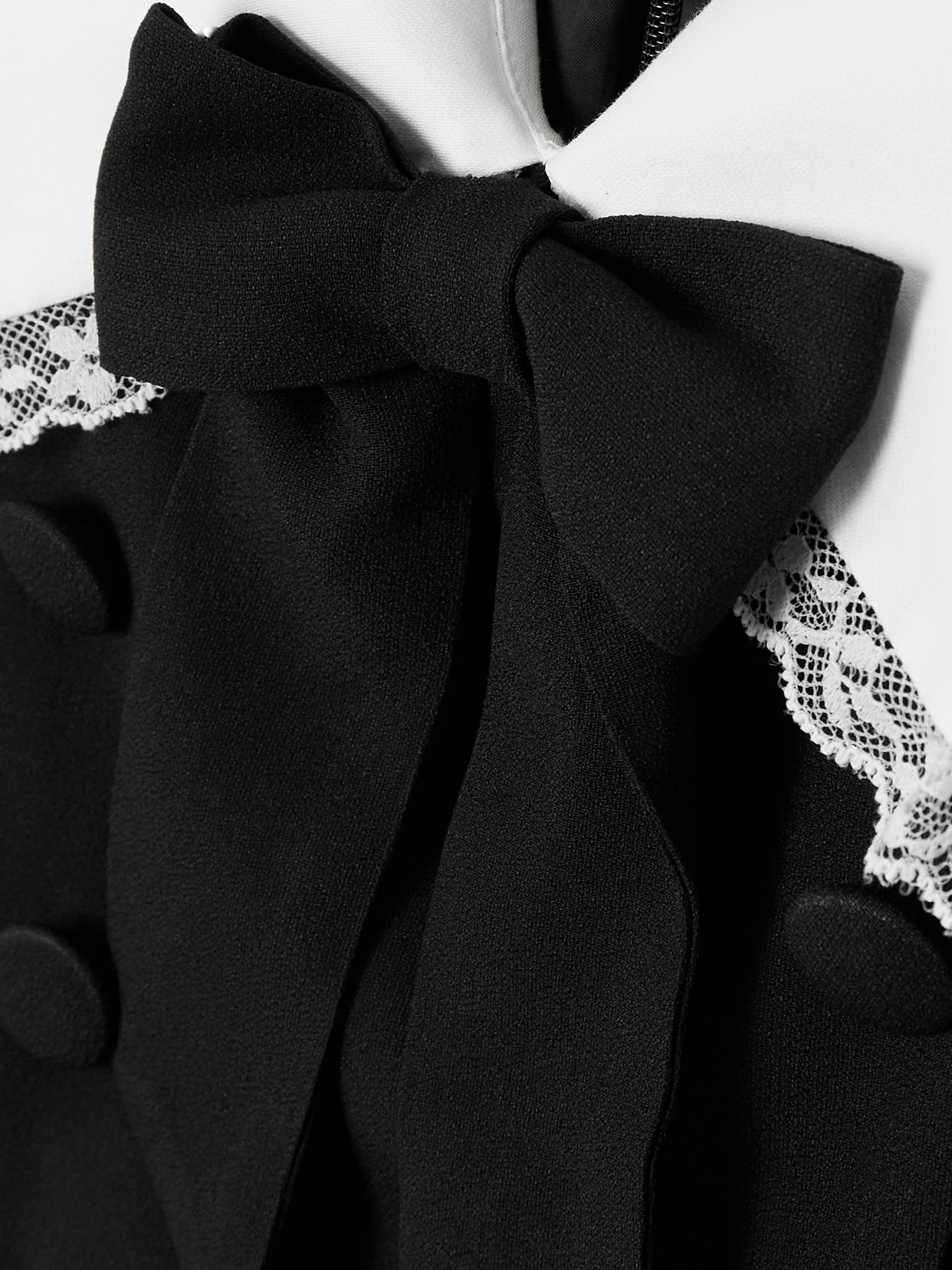 Alessandra Rich Envers Lace And Mikado-trimmed Crepe De Chine Peplum Midi Dress In Black