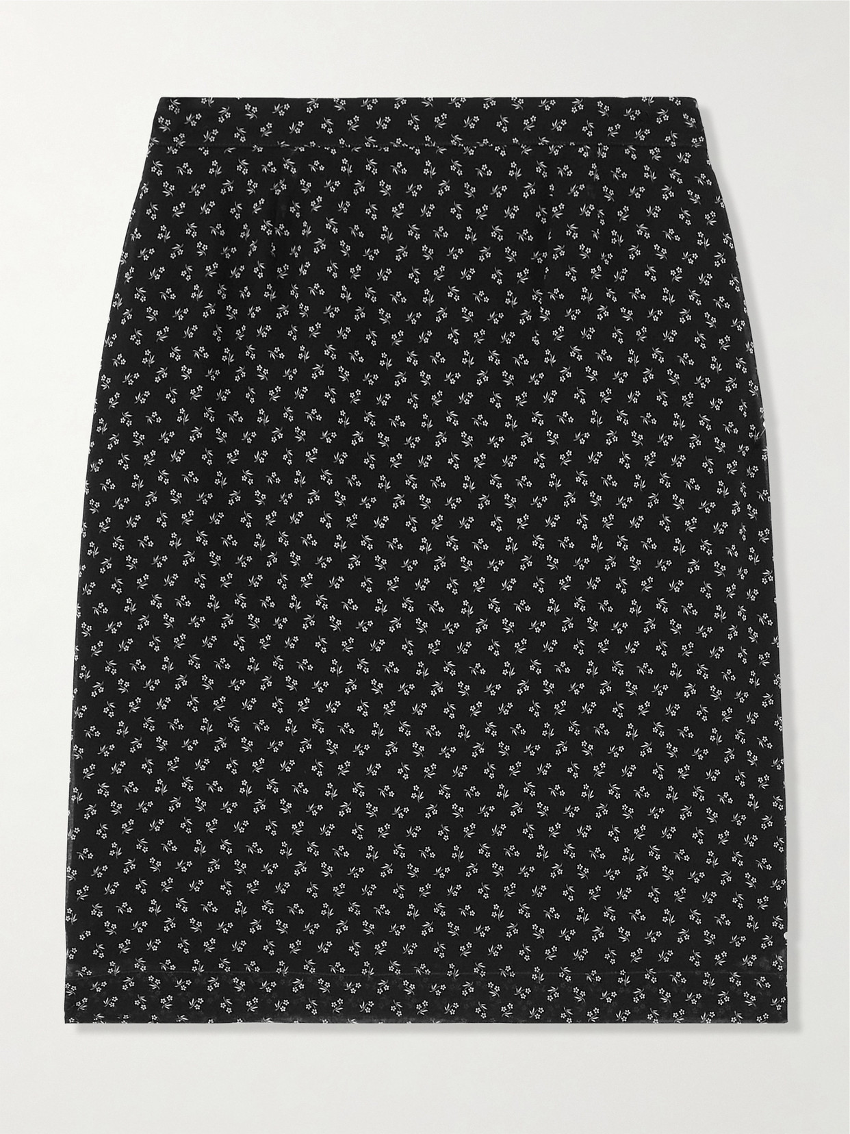Alessandra Rich Floral-print Silk-georgette Midi Skirt In Black