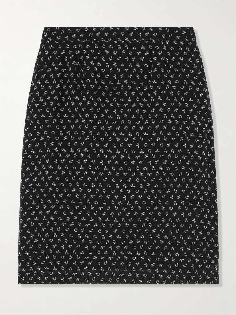 Alessandra Rich Floral-print Silk-georgette Midi Skirt