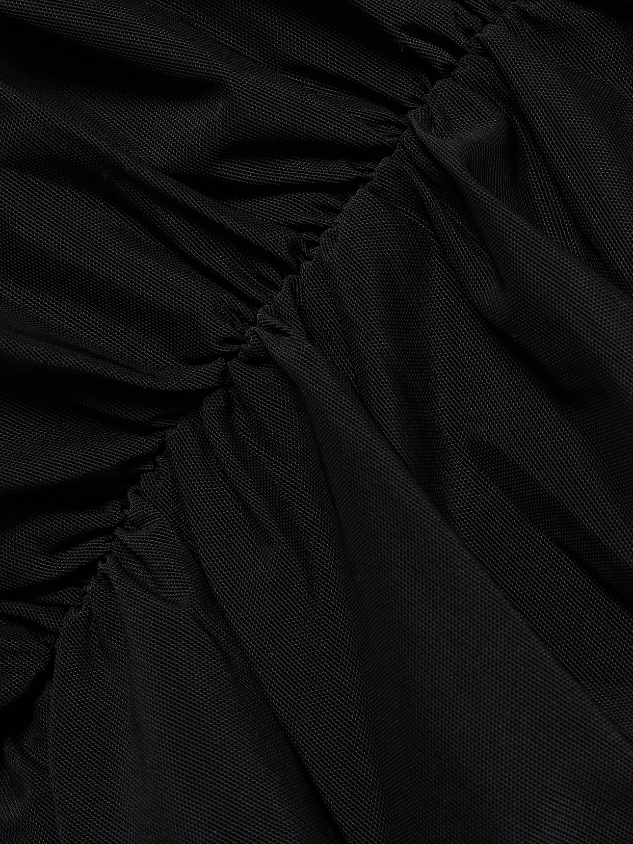 Alessandra Rich One-shoulder Ruched Stretch-mesh Gown In Black