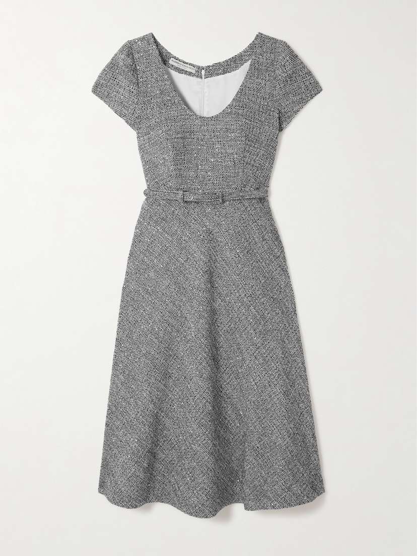 Alessandra Rich Sequin-embellished Tweed Midi Dress