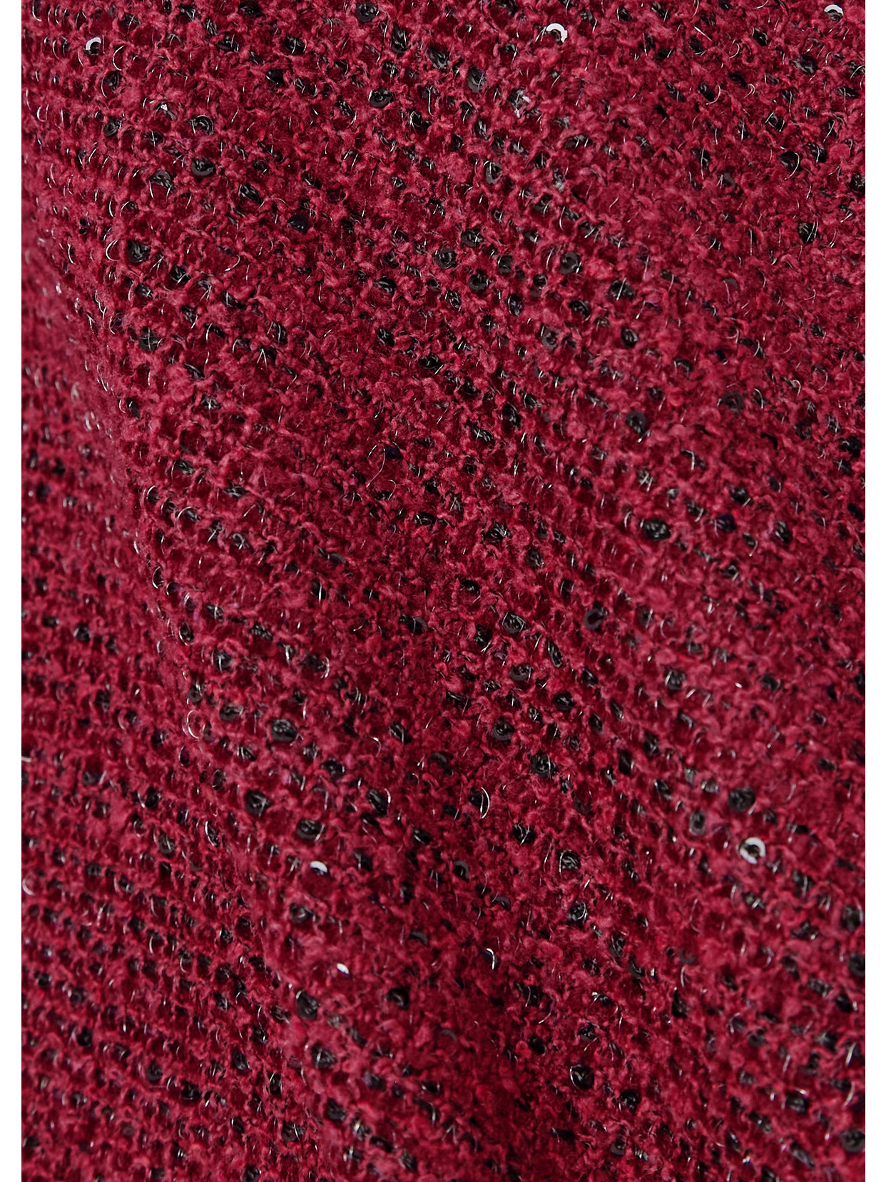 Cropped Sequin-Embellished Tweed Jacket