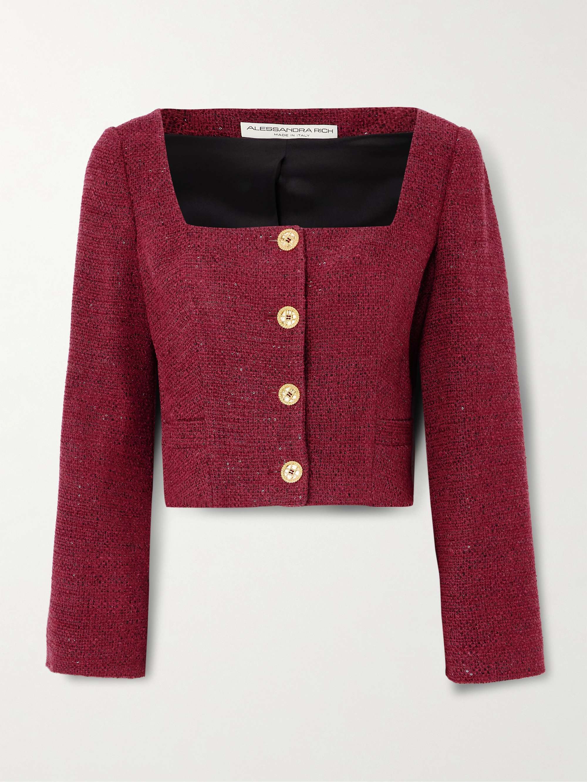 ALESSANDRA RICH Cropped sequin-embellished tweed jacket ALESSANDRA RICH Cropped sequin-embellished tweed jacket