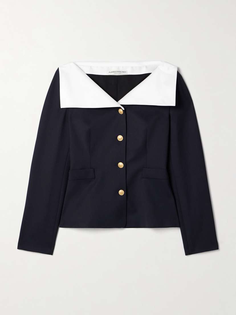 Alessandra Rich Mikado-trimmed Wool-blend Jacket