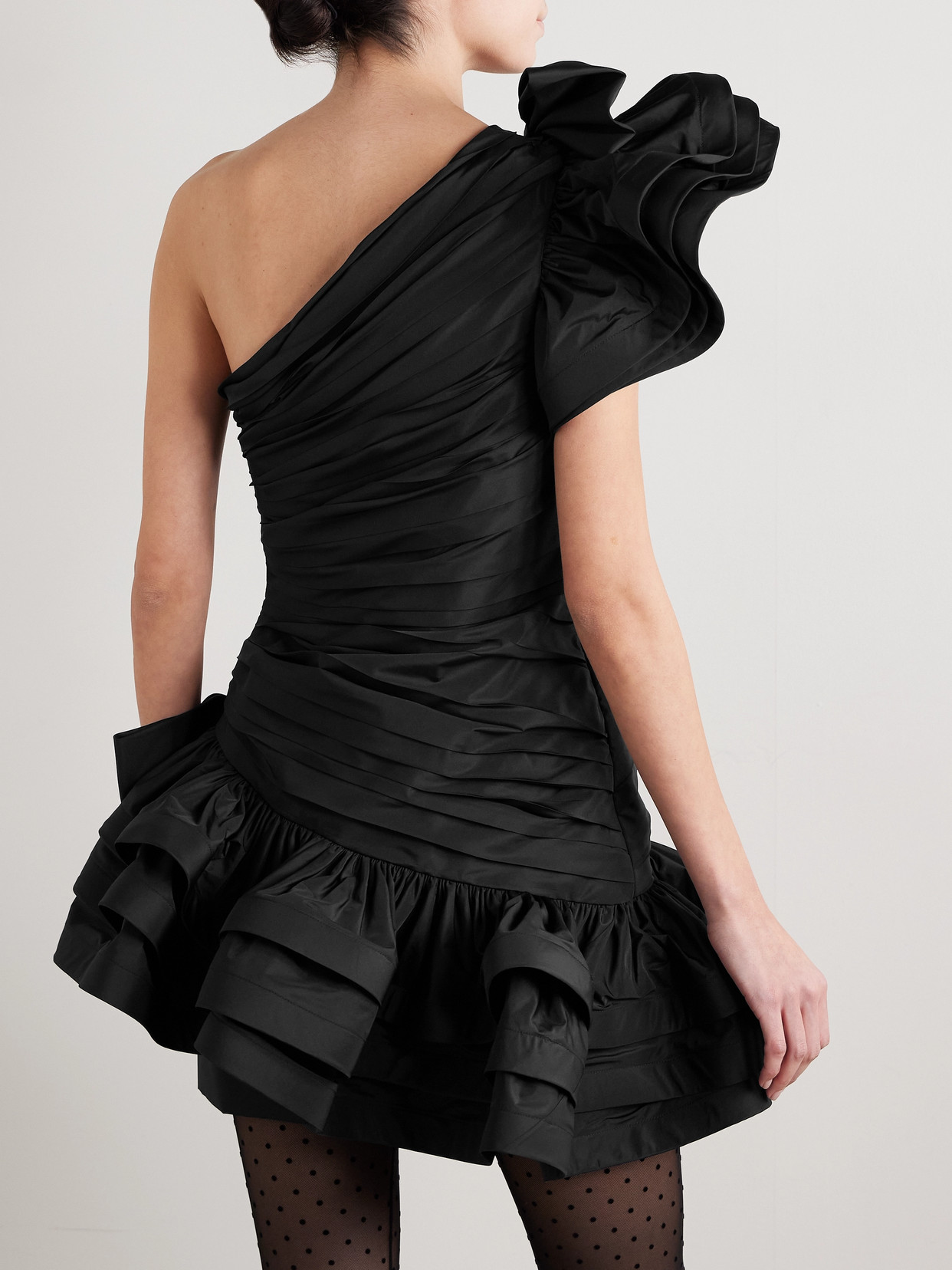 Alessandra Rich Womens Taffeta Bows Woven Mini Dress Black In Black