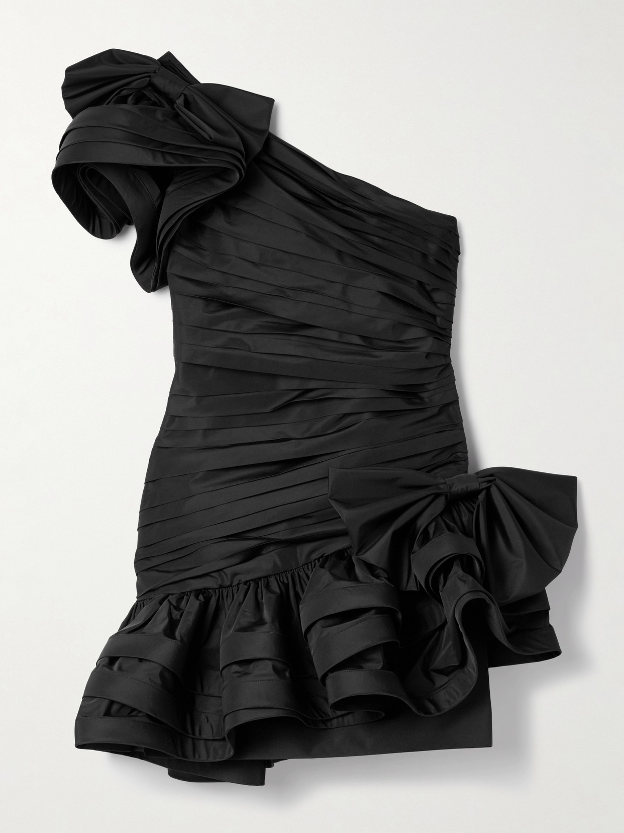 Alessandra Rich Womens Taffeta Bows Woven Mini Dress Black In Black