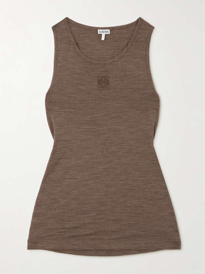 Loewe Embroidered Wool-blend Jersey Tank