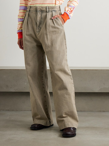 Loewe Bleached high-rise wide-leg jeans