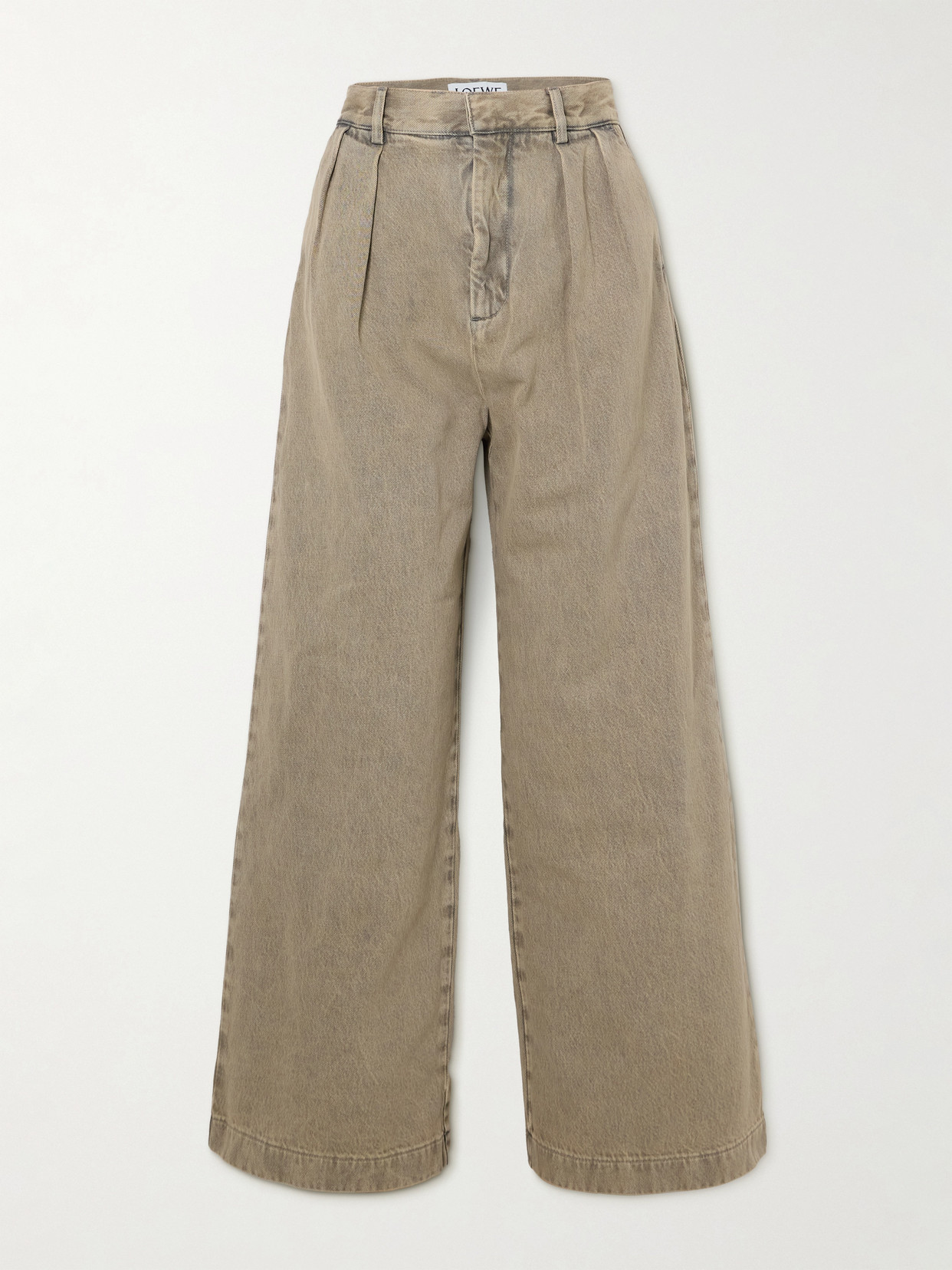 Loewe Bleached High-rise Wide-leg Jeans In Neutrals
