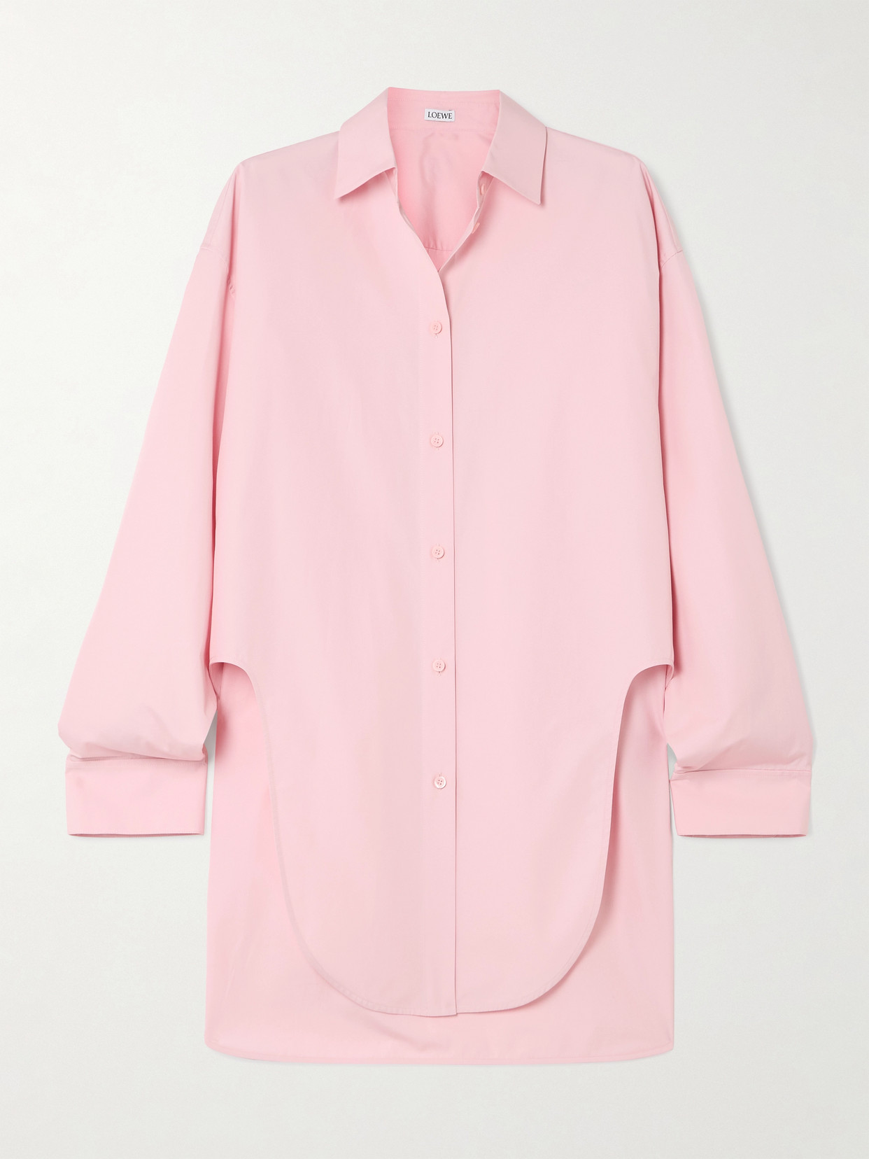 Loewe Cutout Cotton-poplin Shirt In Pink