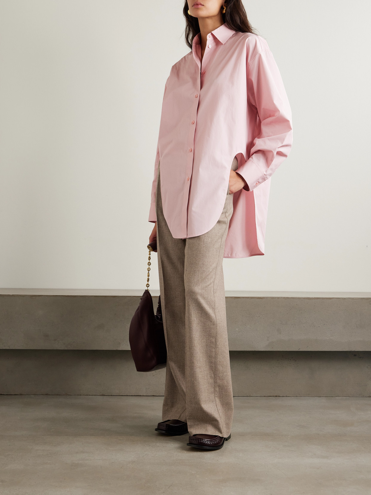 LOEWE CUTOUT COTTON-POPLIN SHIRT