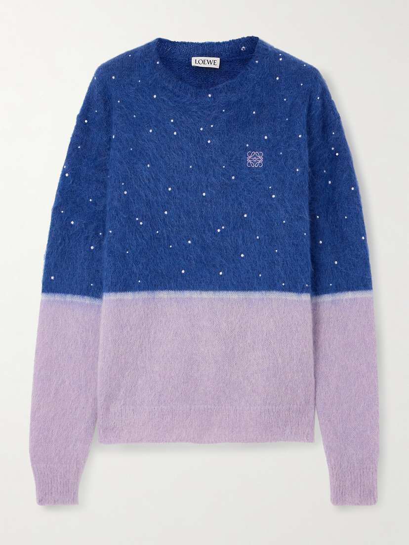 Loewe — Anagram embroidered brushed mohair-blend sweater