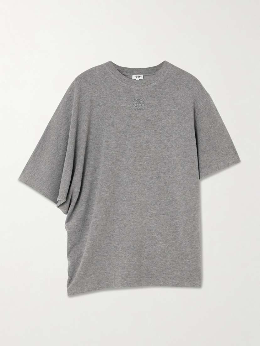 Loewe Draped Embroidered Stretch-jersey T-shirt