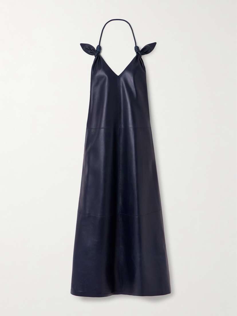 Loewe Flamenco Open-back Knotted Leather Dress