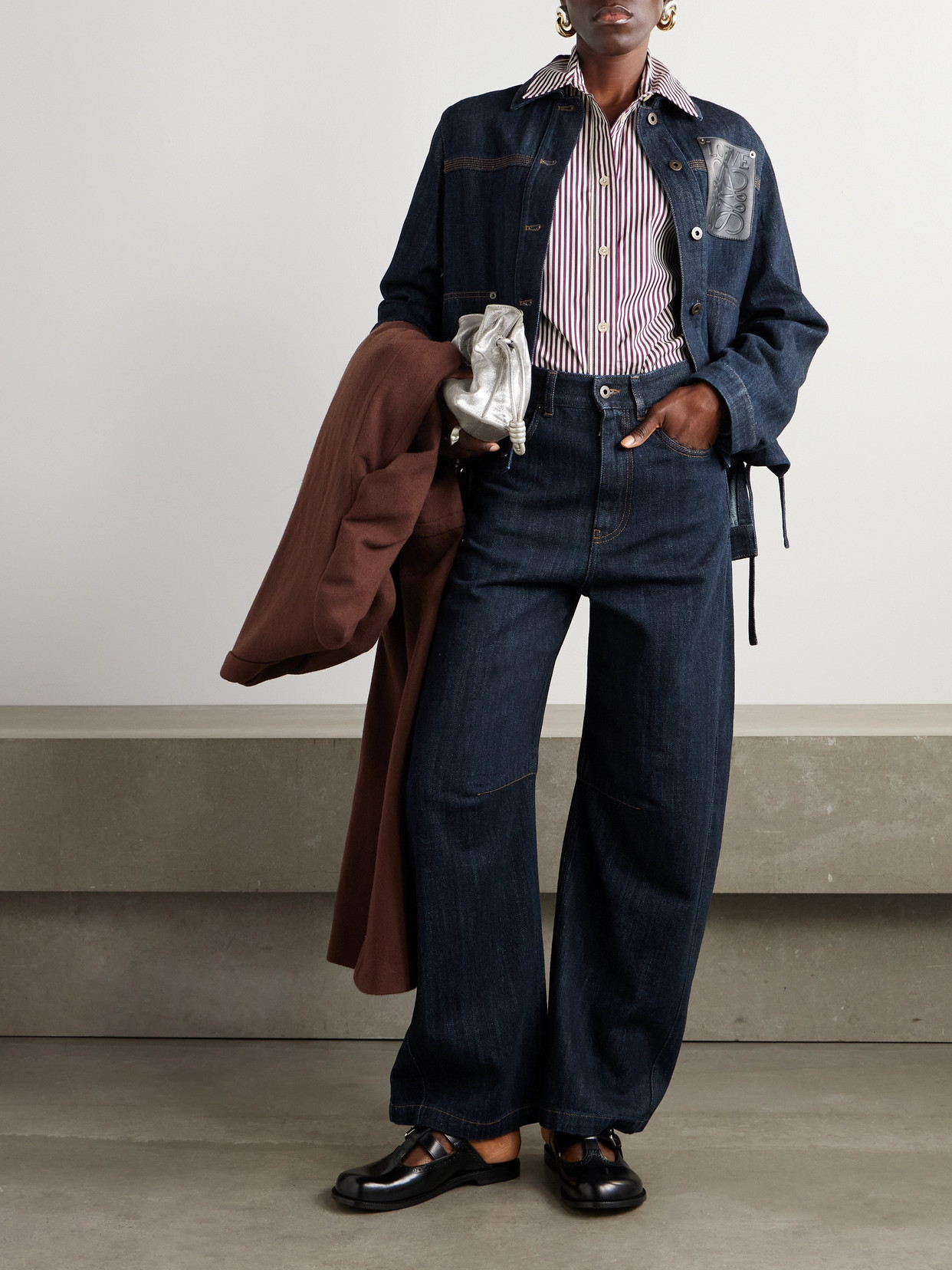 Loewe High-rise Barrel-leg Jeans In Blue