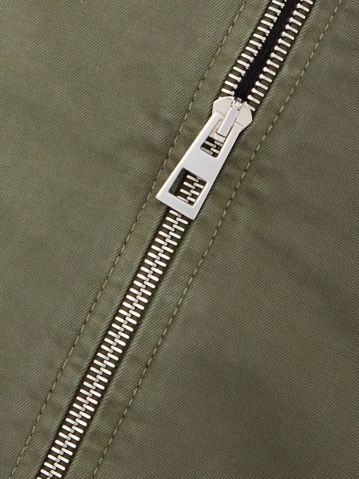 Loewe Shearling-trimmed Cotton-drill Jacket In Green