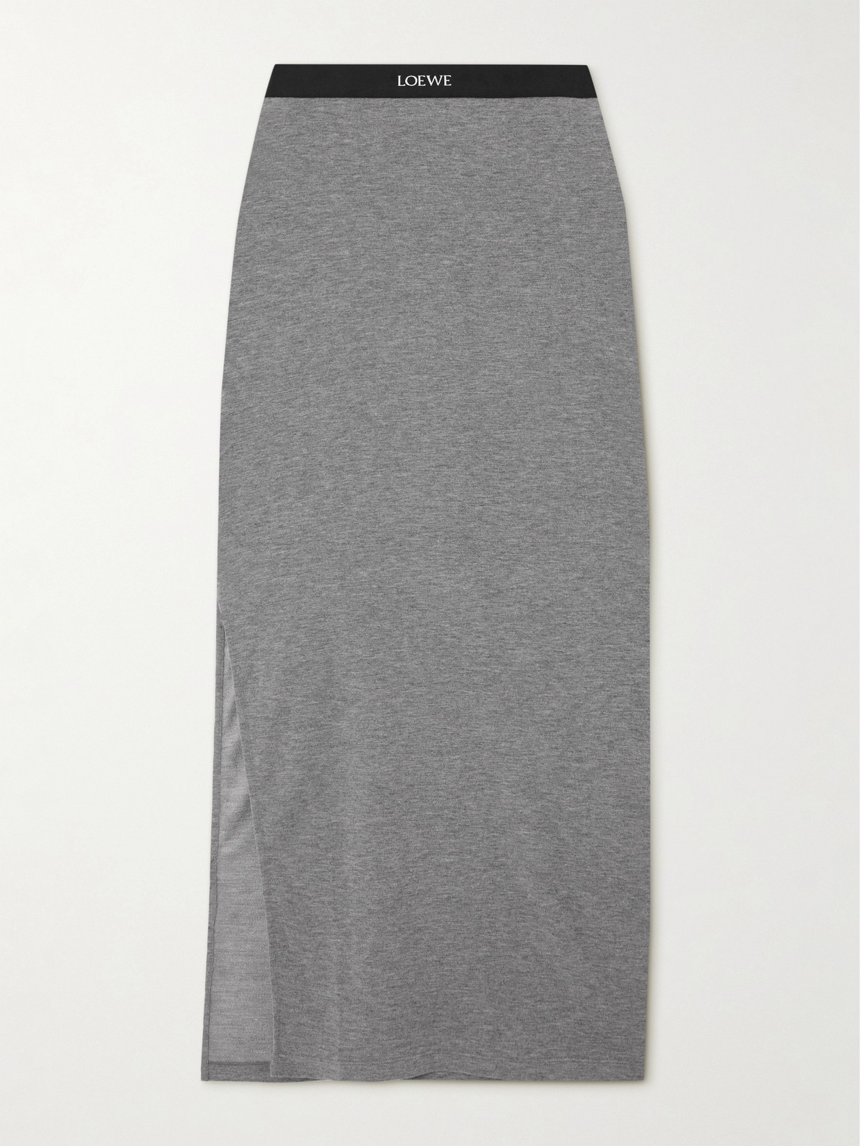 Loewe Anagram Jersey Maxi Skirt In Gray