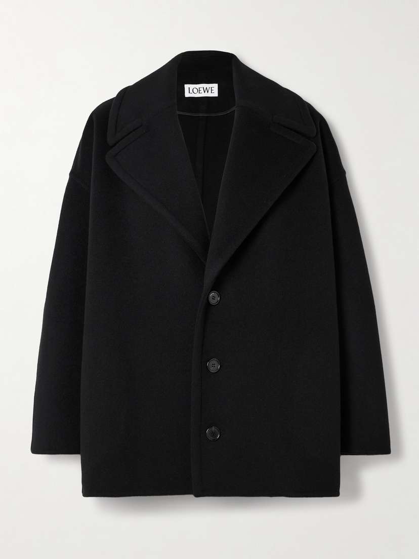Loewe Leather-trimmed Wool-felt Coat