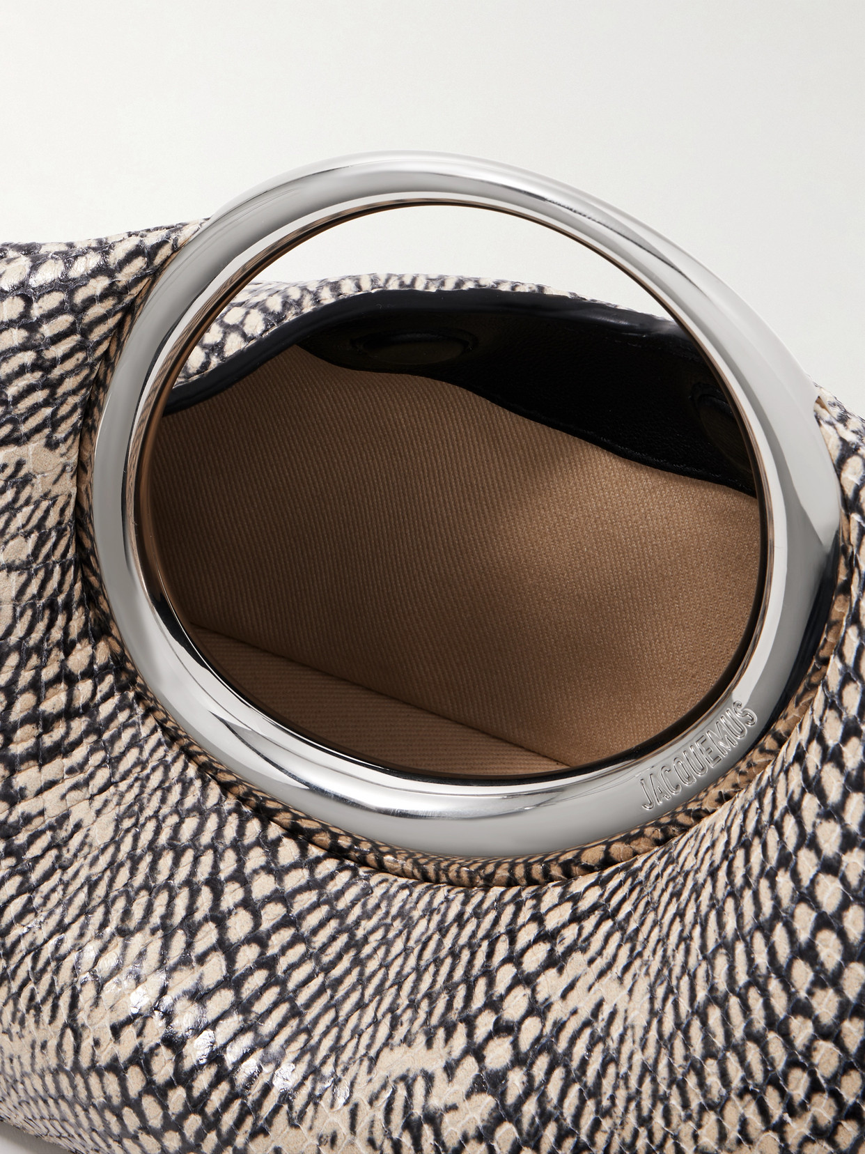 Jacquemus The Calino Small Snake-effect Leather Tote In Animal Print