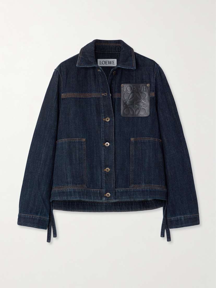 Loewe Leather-trimmed Denim Jacket