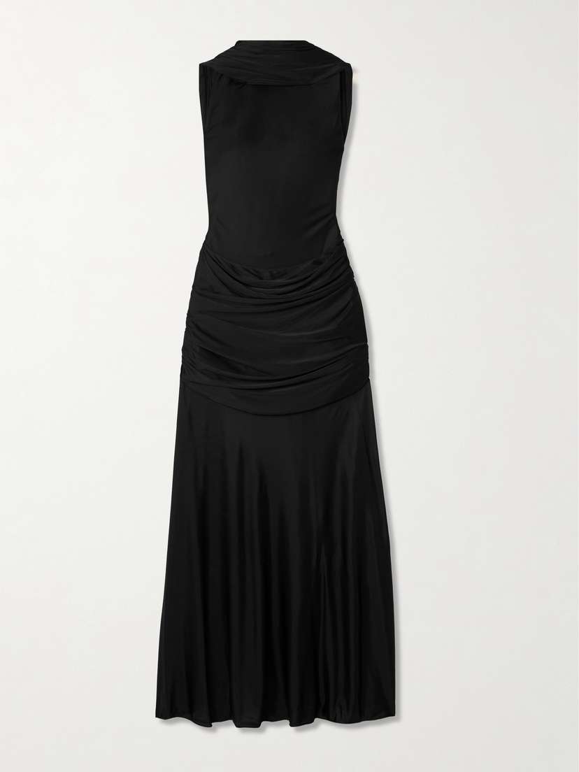 Loewe Embellished Open-back Draped Jersey Gown