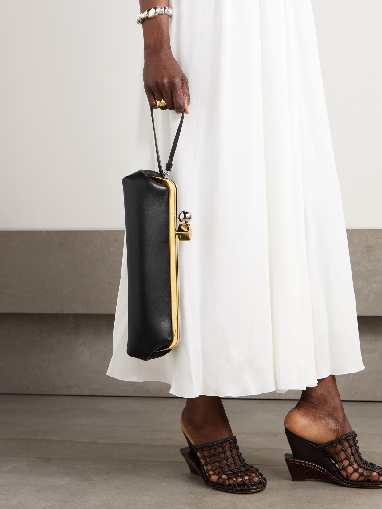 Jacquemus Womens Black La Pochette Salon Leather Clutch Bag In Black
