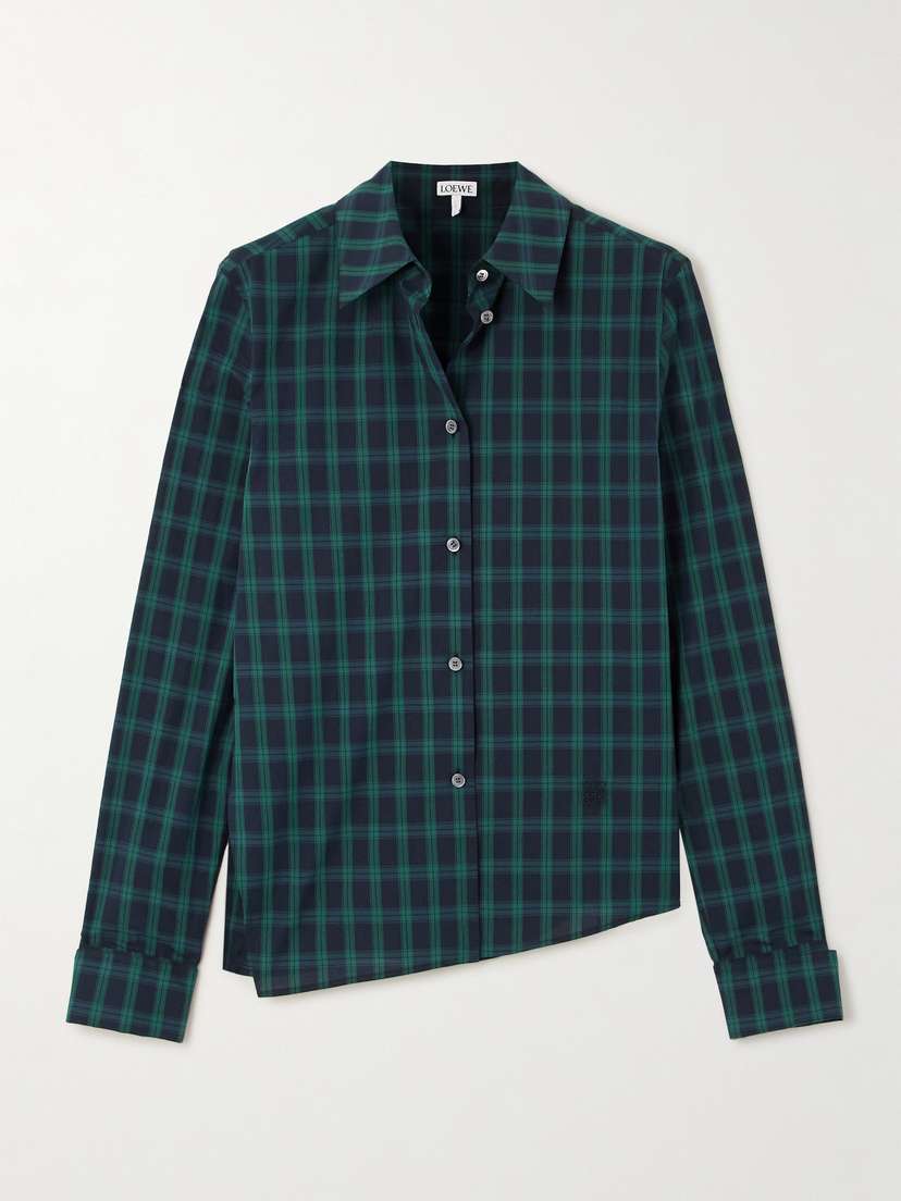 Loewe Asymmetric Checked Cotton-poplin Shirt