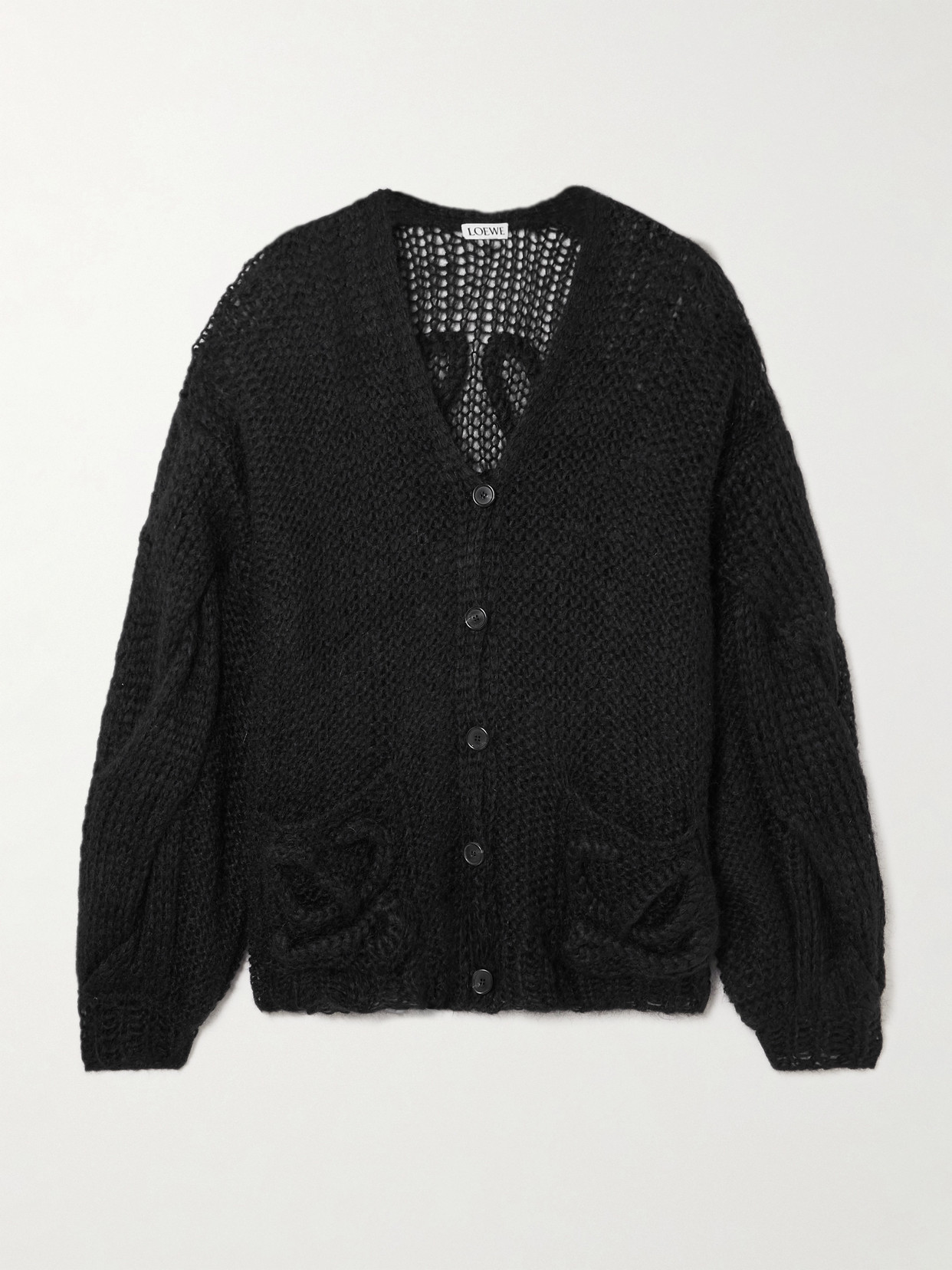 Loewe Anagram Cardigan In Mohair In Black