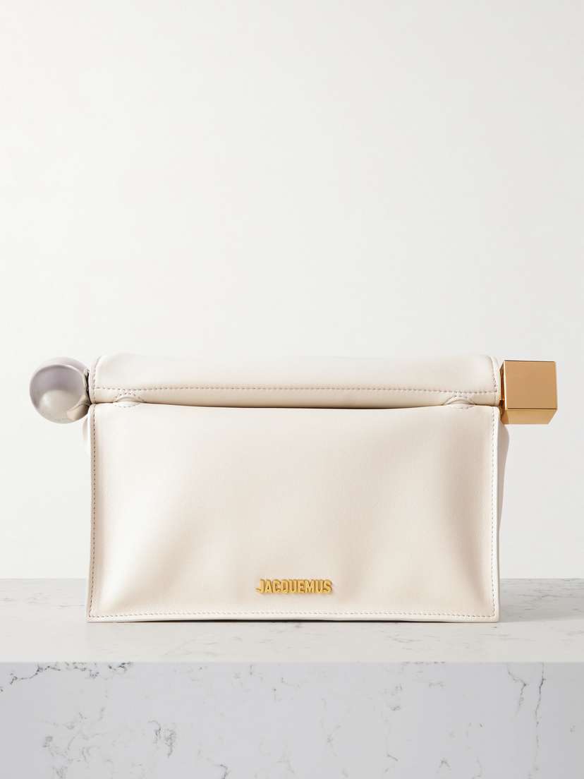 Jacquemus The Rond Carré Embellished Leather Clutch