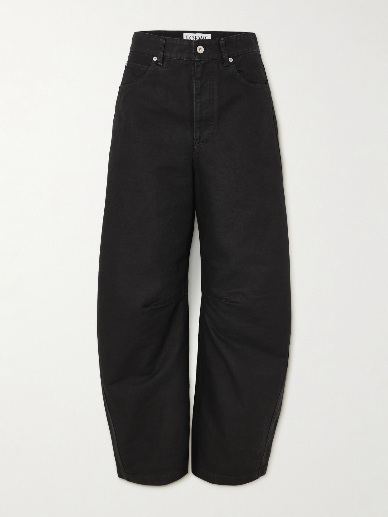 Loewe High-rise Barrel-leg Jeans In Black