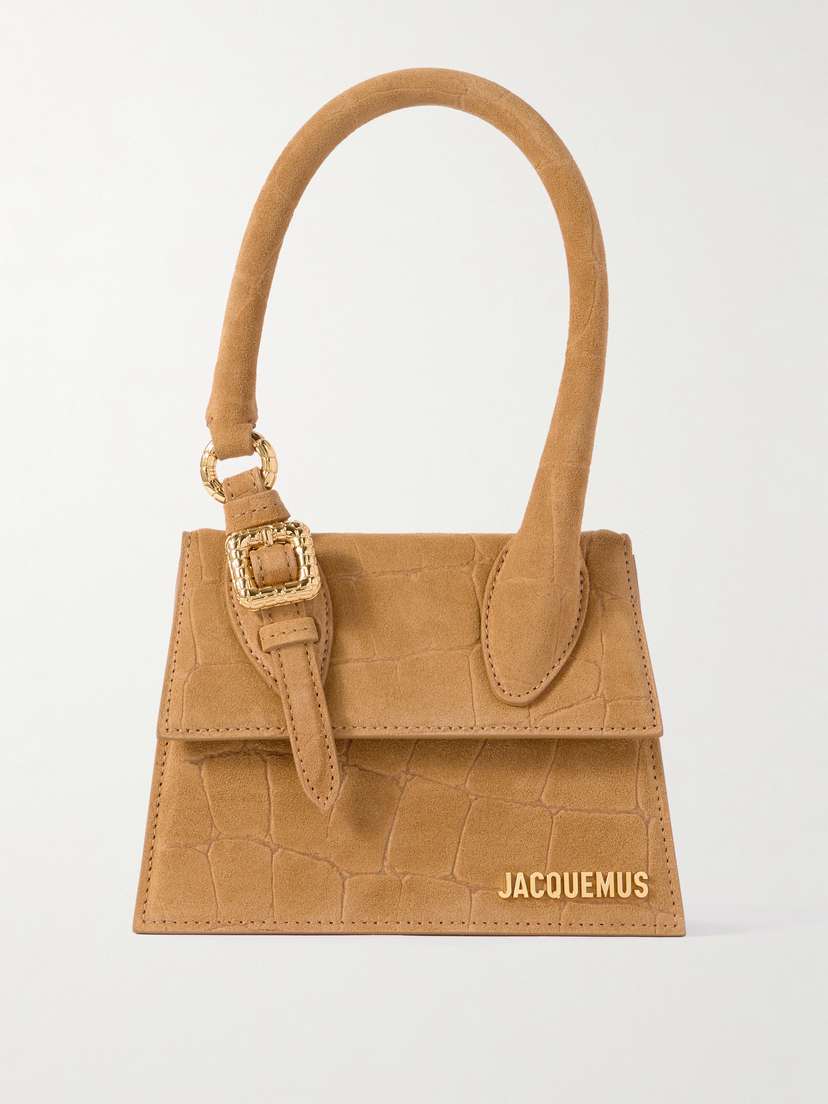 Jacquemus Le Chiquito Moyen Croc-effect Suede Shoulder Bag