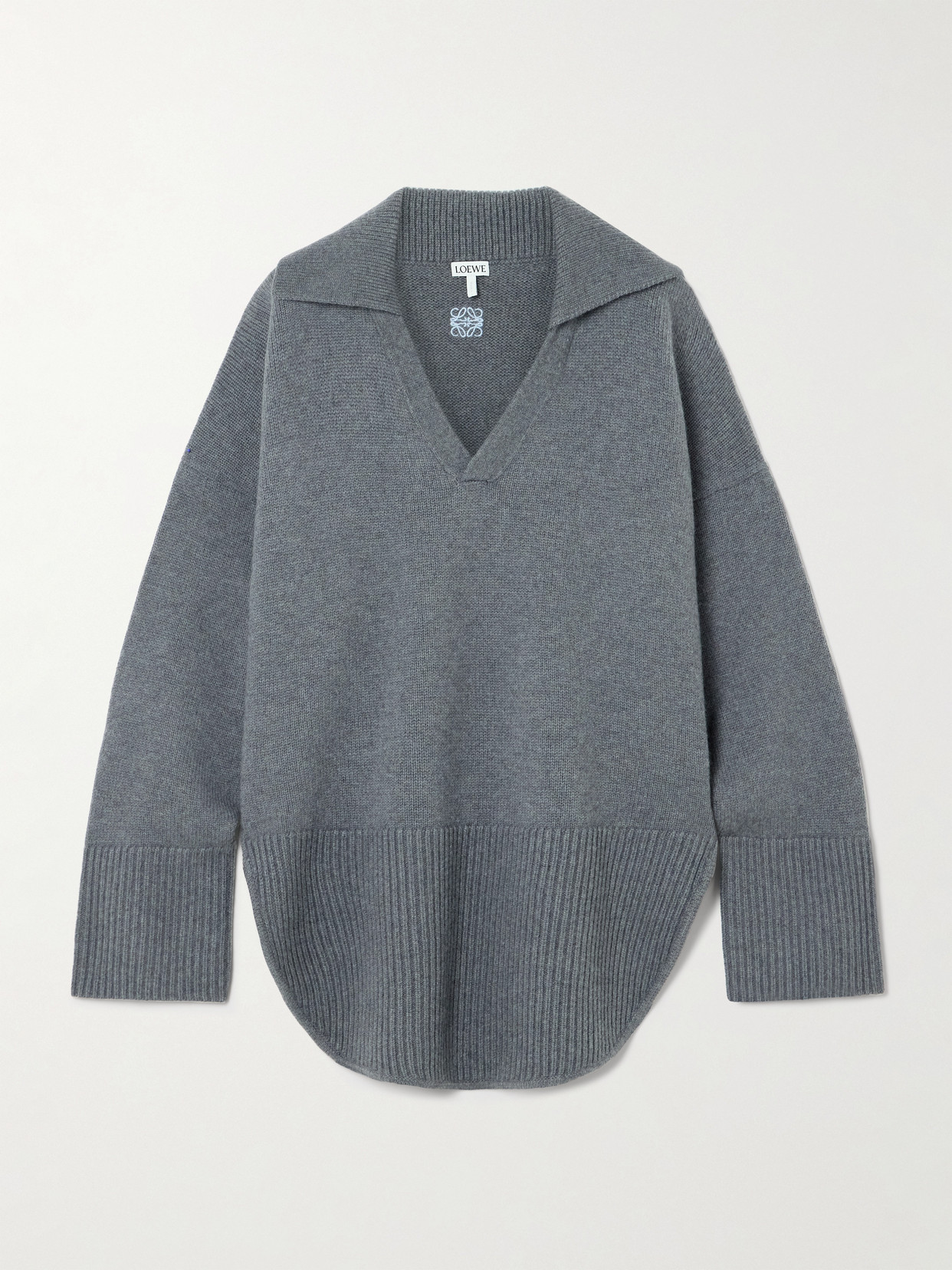 LOEWE - Embroidered Wool Sweater - Gray