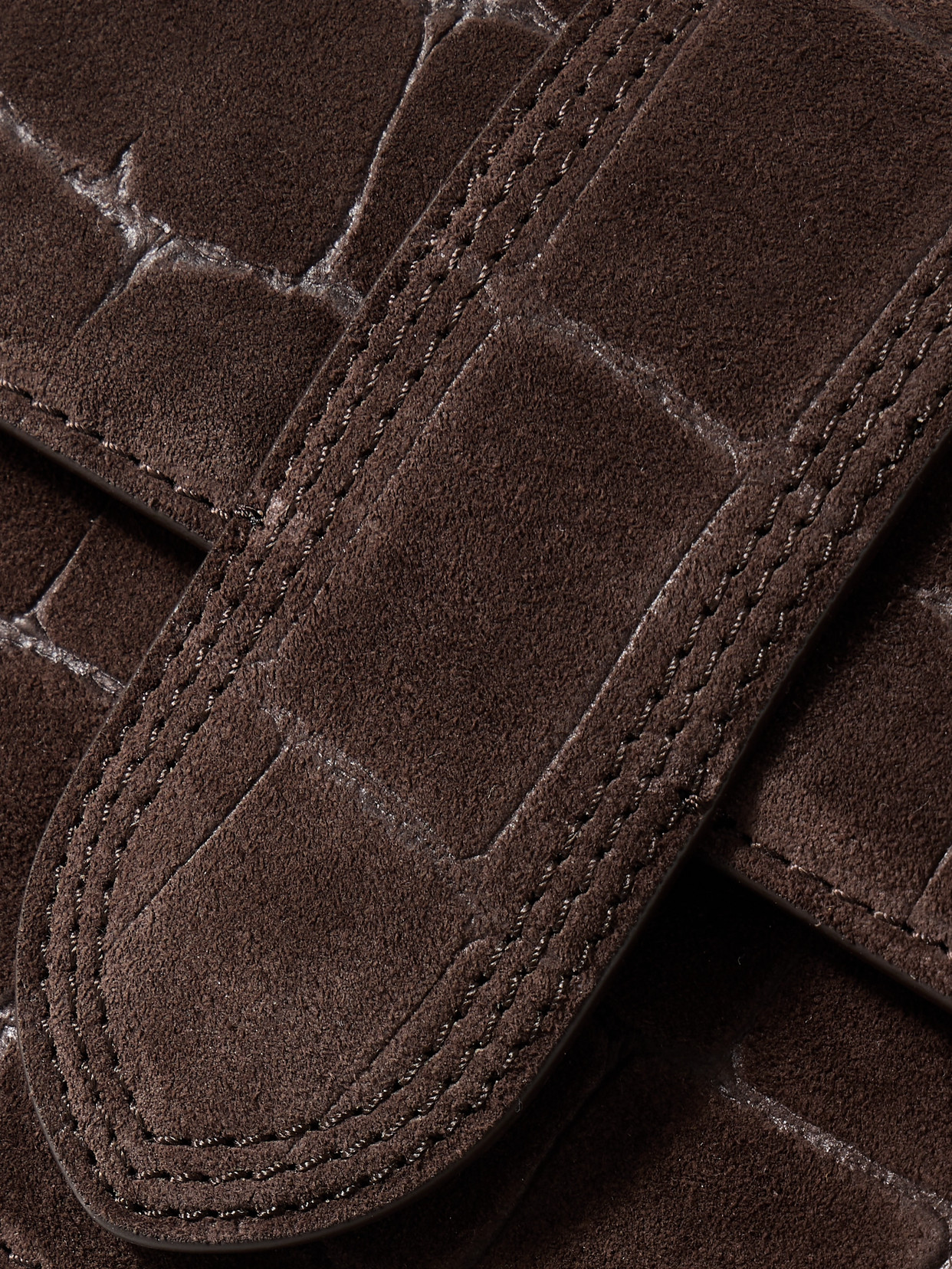 Jacquemus Le Grand Bambino Croc-effect Suede Tote In Brown