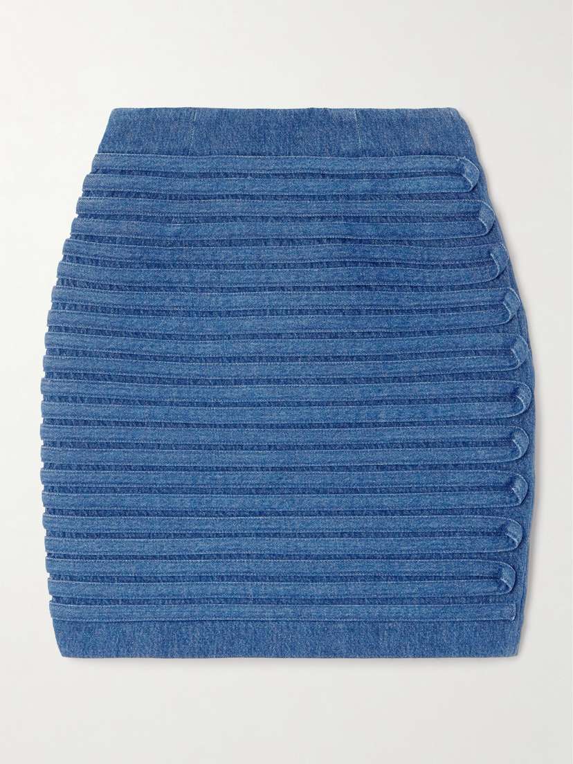 Versace Appliquéd Denim Mini Skirt