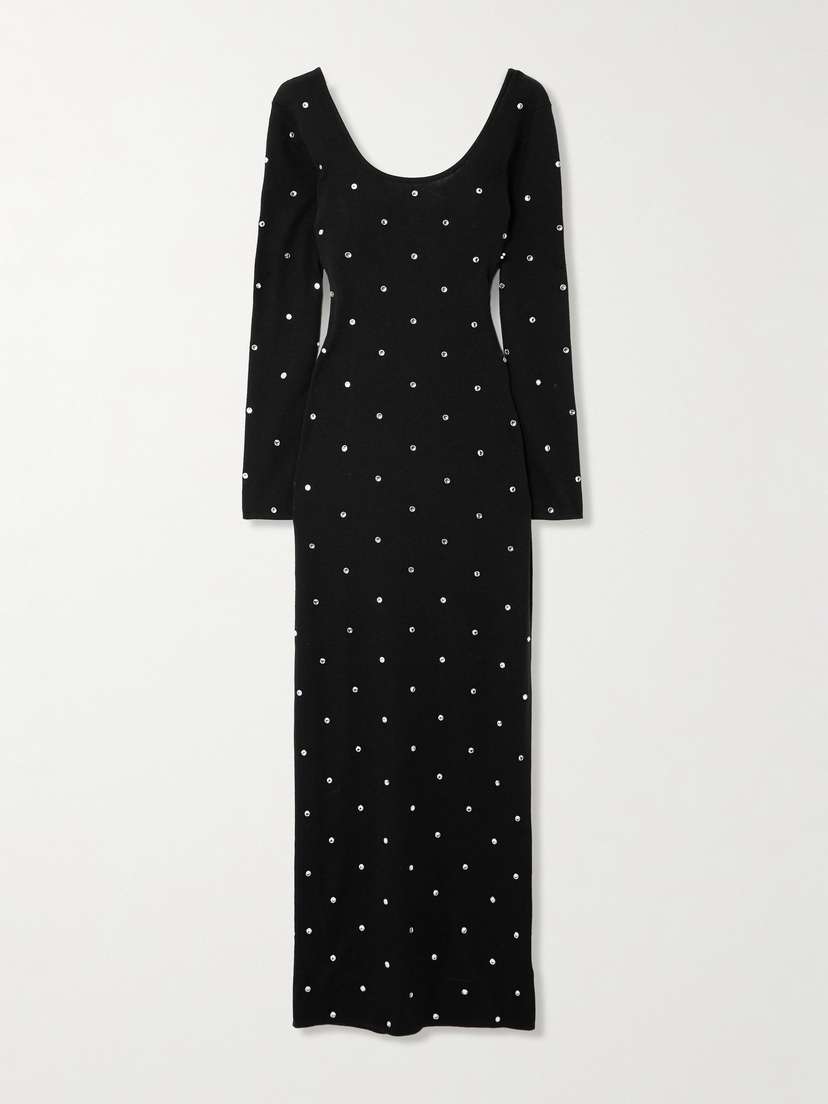 Versace Crystal-embellished Wool Maxi Dress