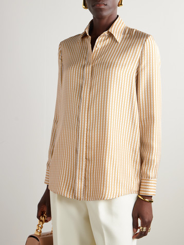 Versace Printed silk-twill shirt