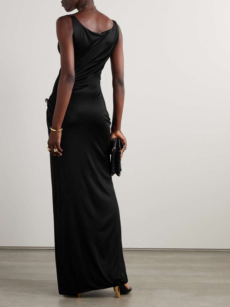 embellished jersey gown