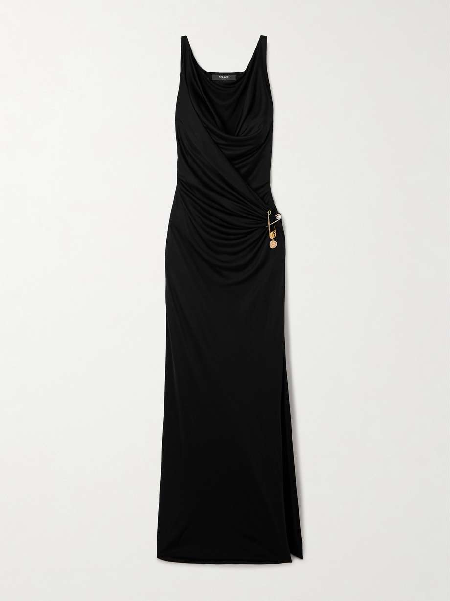 embellished jersey gown