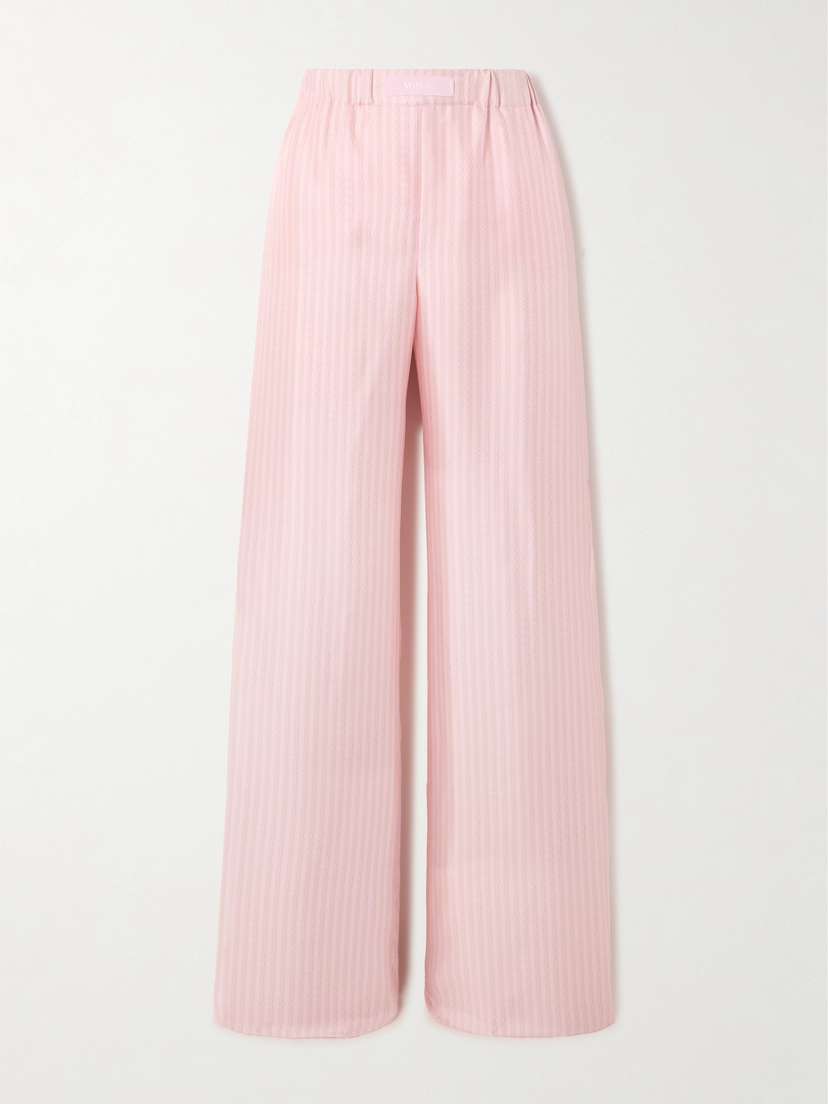Versace Printed Silk-twill Wide-leg Pants