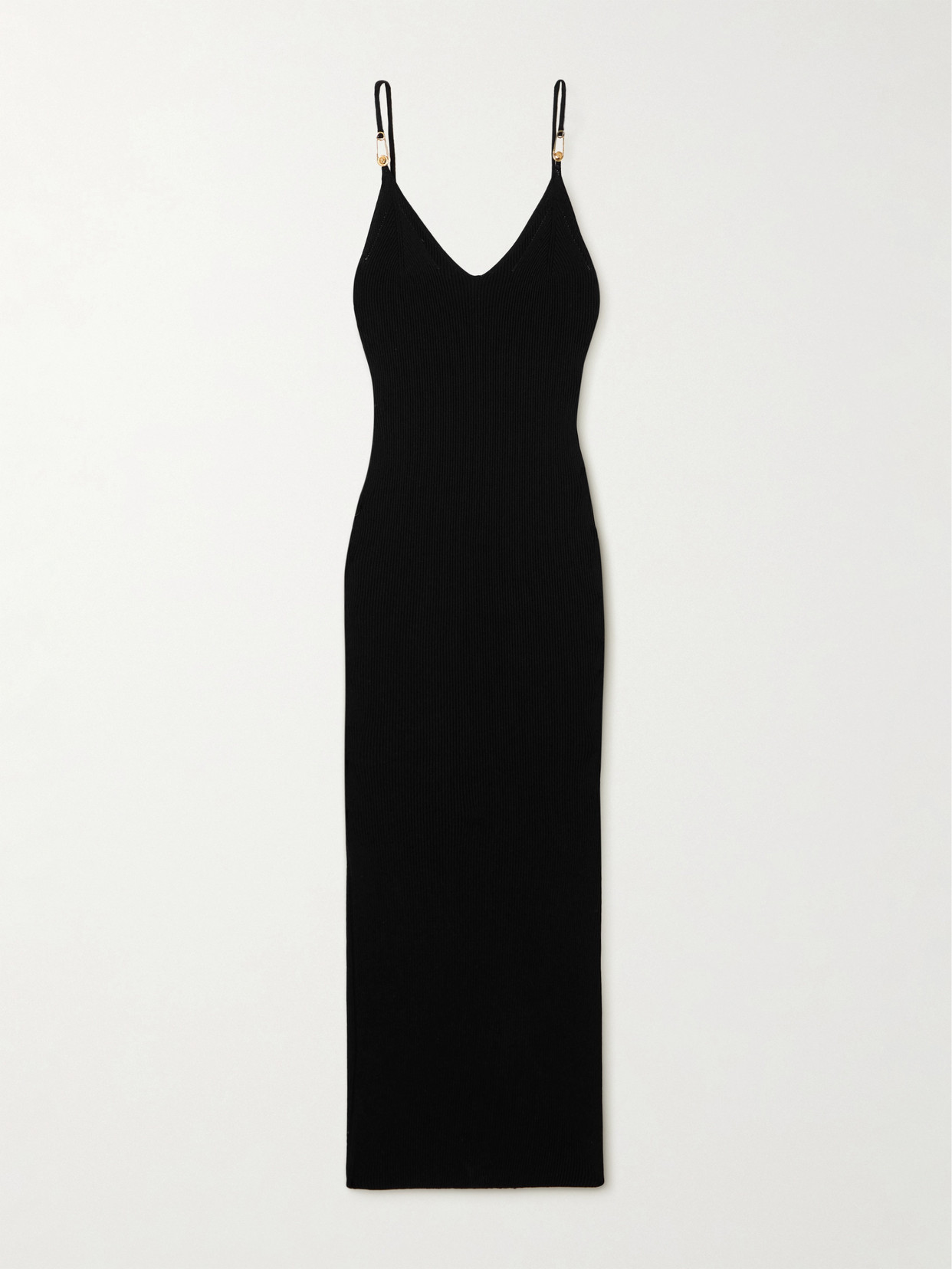 Versace Embellished Stretch-jersey Midi Dress In Black
