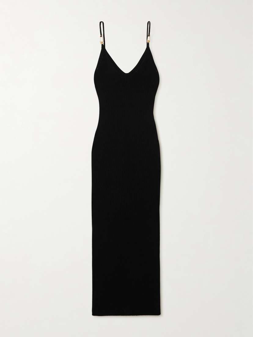 Versace Embellished Stretch-jersey Midi Dress