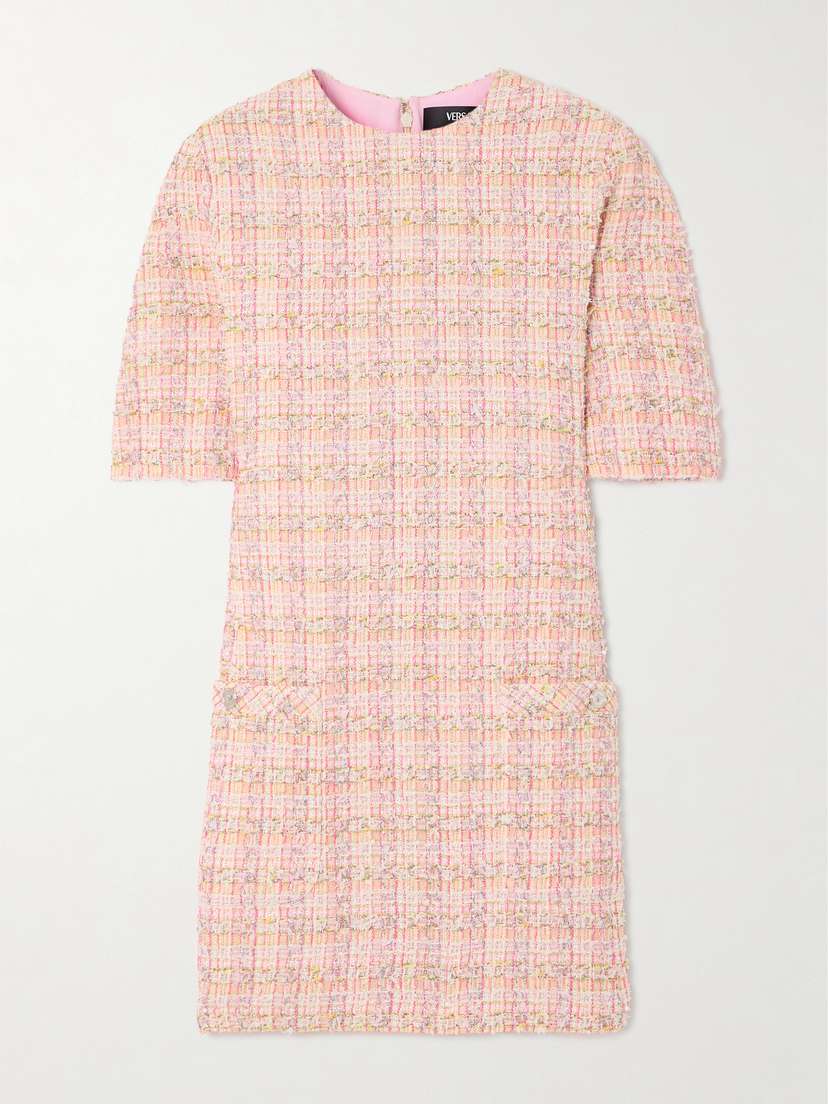 Versace Metallic Tweed Mini Dress