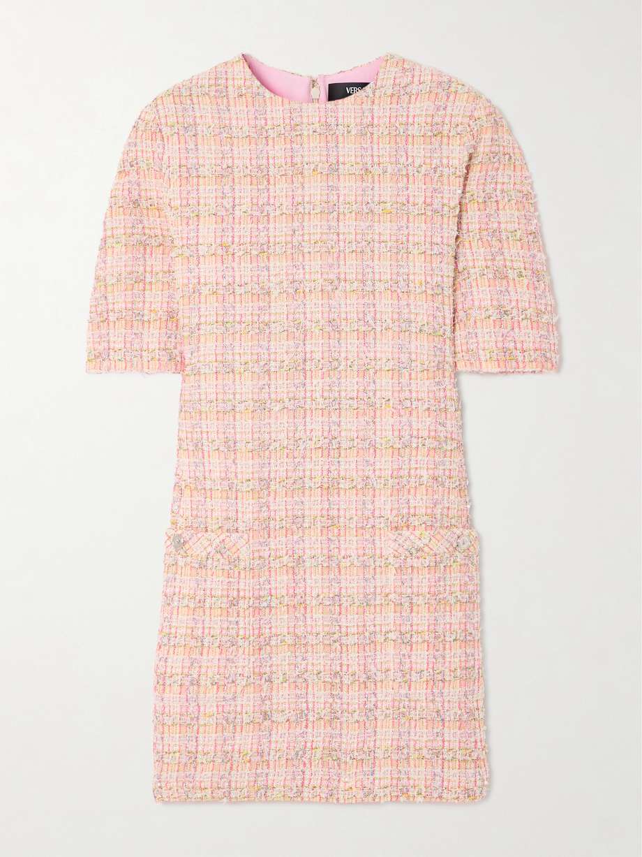 metallic tweed mini dress