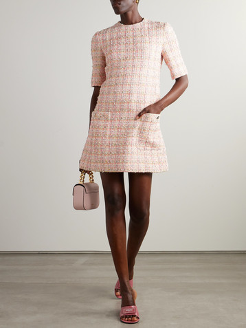 Versace Metallic tweed mini dress