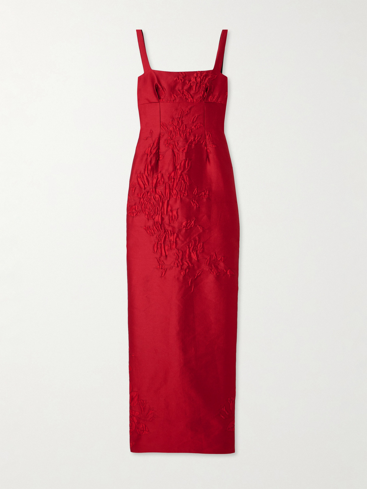 Emilia Wickstead Micheline Floral Cloqué Gown In Red