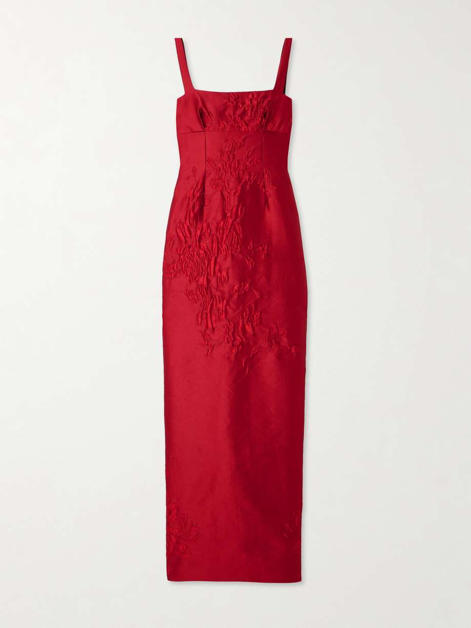 micheline floral cloqué gown
