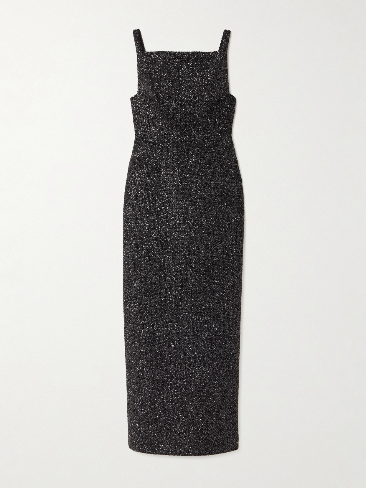 EMILIA WICKSTEAD KAROLYN OPEN-BACK METALLIC TWEED MAXI DRESS