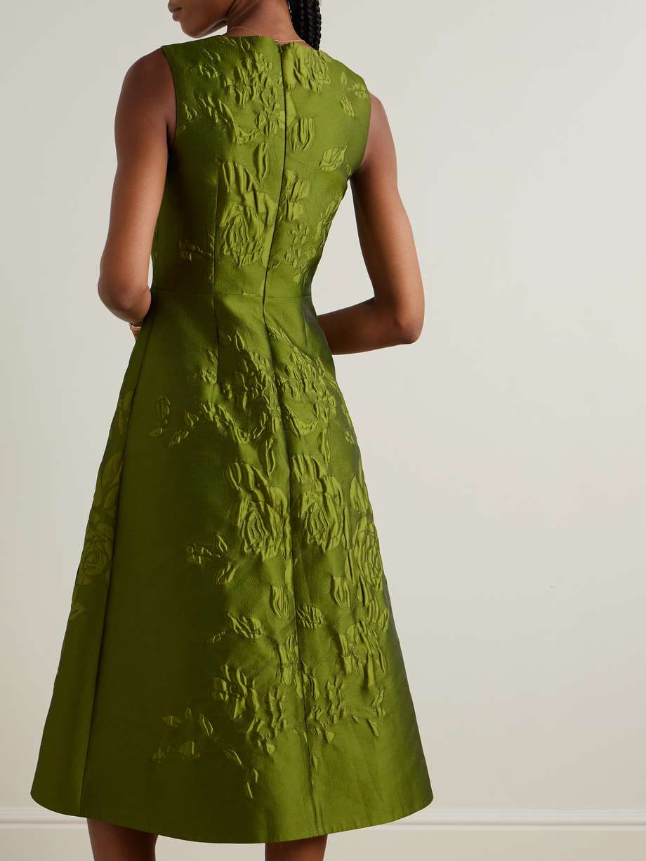 pinah floral cloqué midi dress