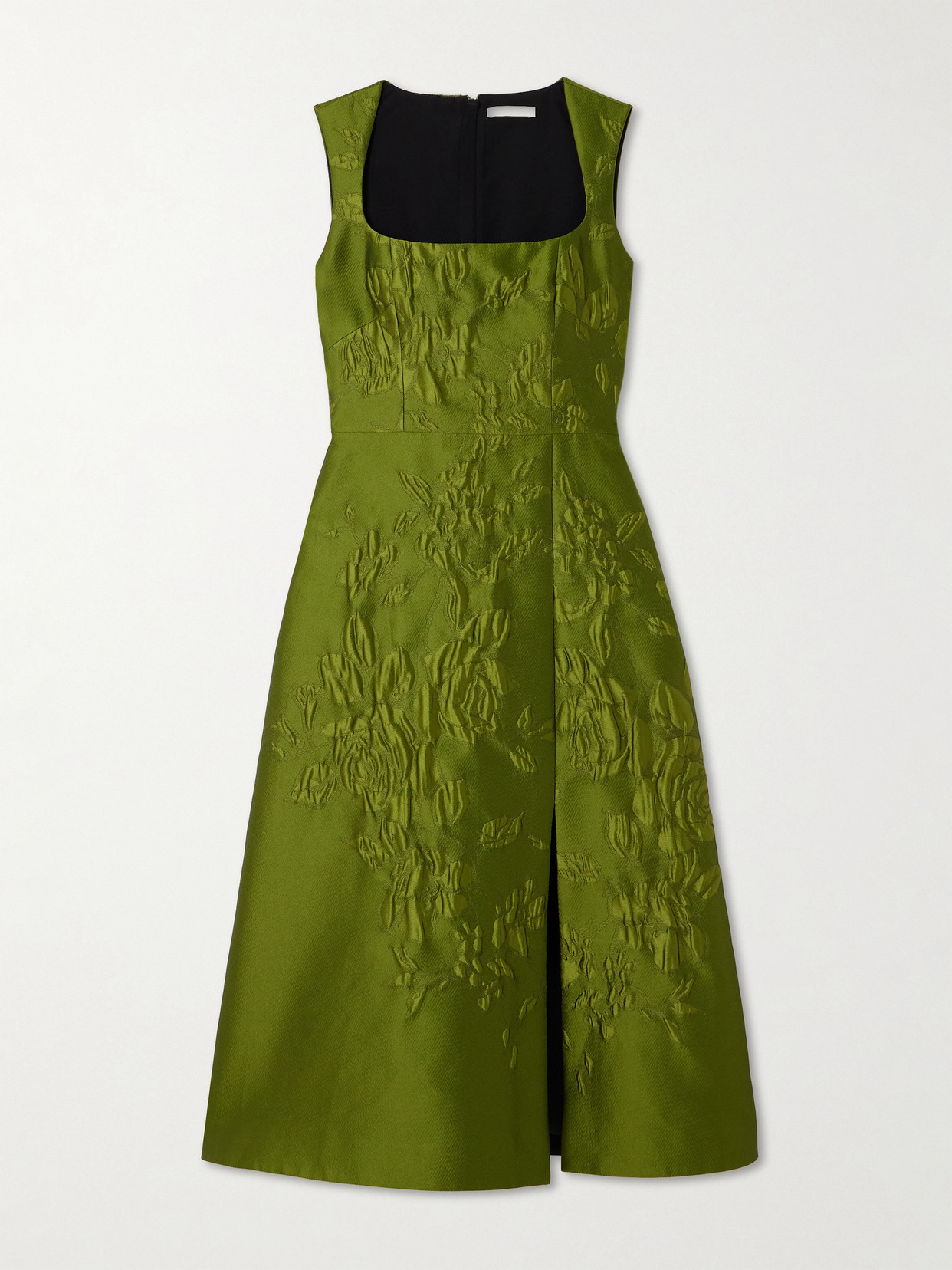 Emilia Wickstead Pinah Floral Cloqué Midi Dress In Green