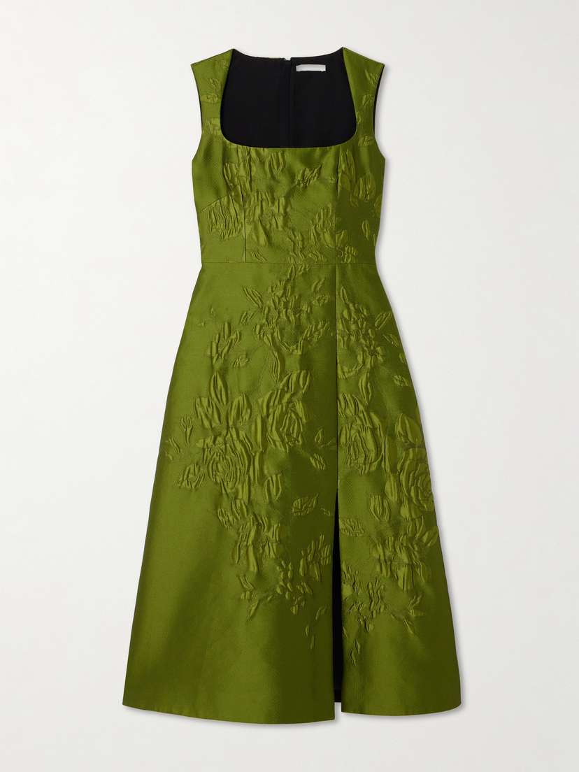 Emilia Wickstead Pinah Floral Cloqué Midi Dress